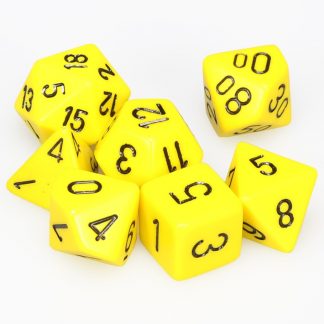 Yellow/Black Polyhedral 7 Die Set
