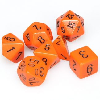 Orange/Black Polyhedral 7 Die Set