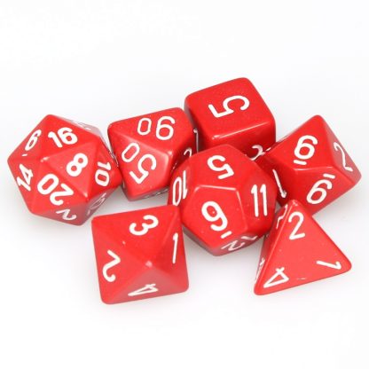 Red/White Polyhedral 7 Die Set