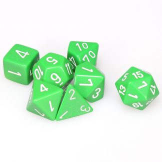 Green/White Polyhedral 7 Die Set