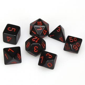 Black/Red Polyhedral 7 Die Set