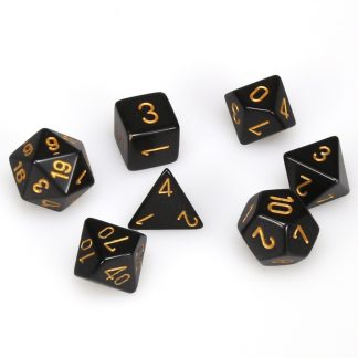 Black/Gold Polyhedral 7 Die Set